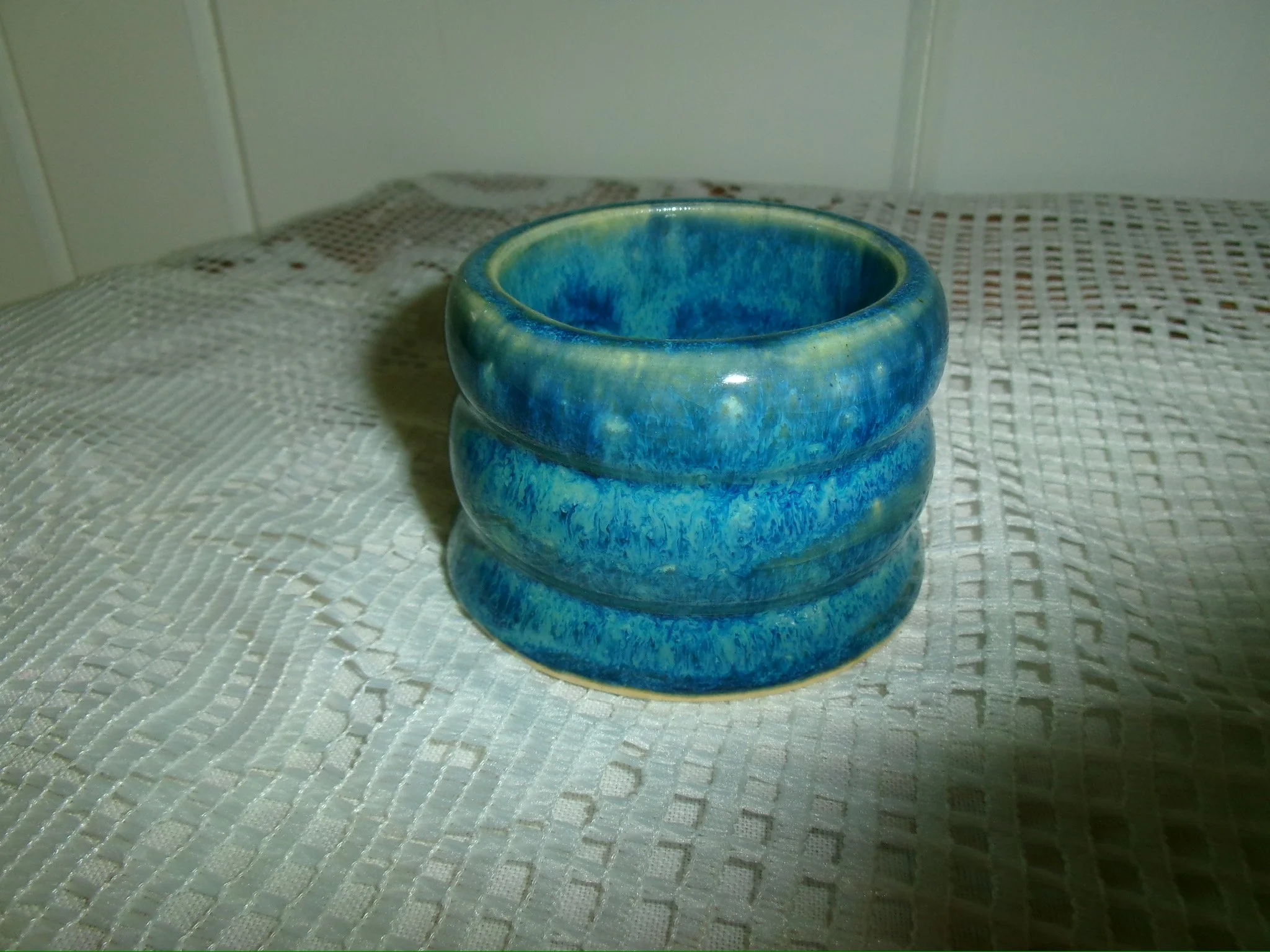 Short Blue Ribbed Cup