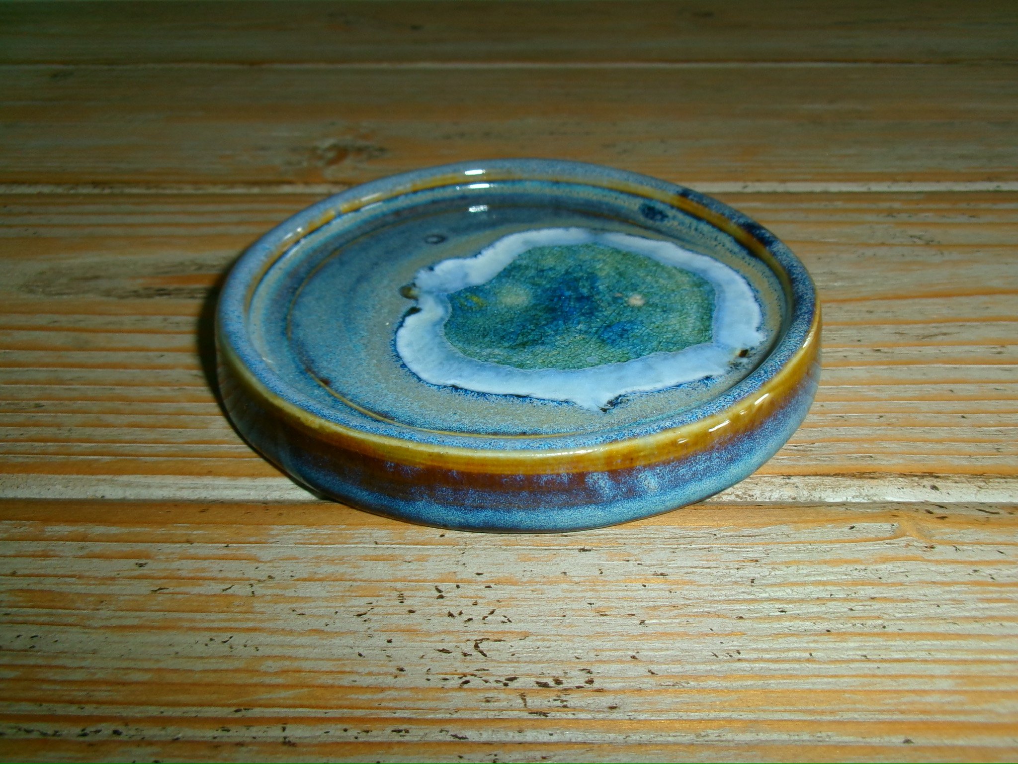 Blue Island ash tray, wine coaster