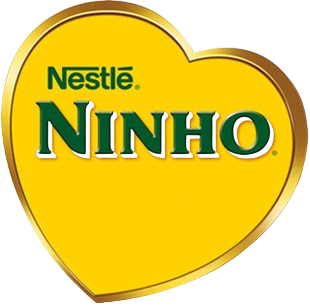 Heart-shaped packaging with the Nestlé Ninho brand logo in yellow and green.