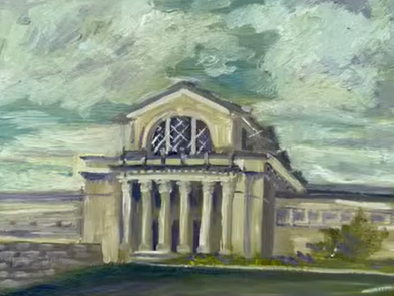 St. Louis Art Museum Study, oil on canvas panel, 8x 10 inches, 2025