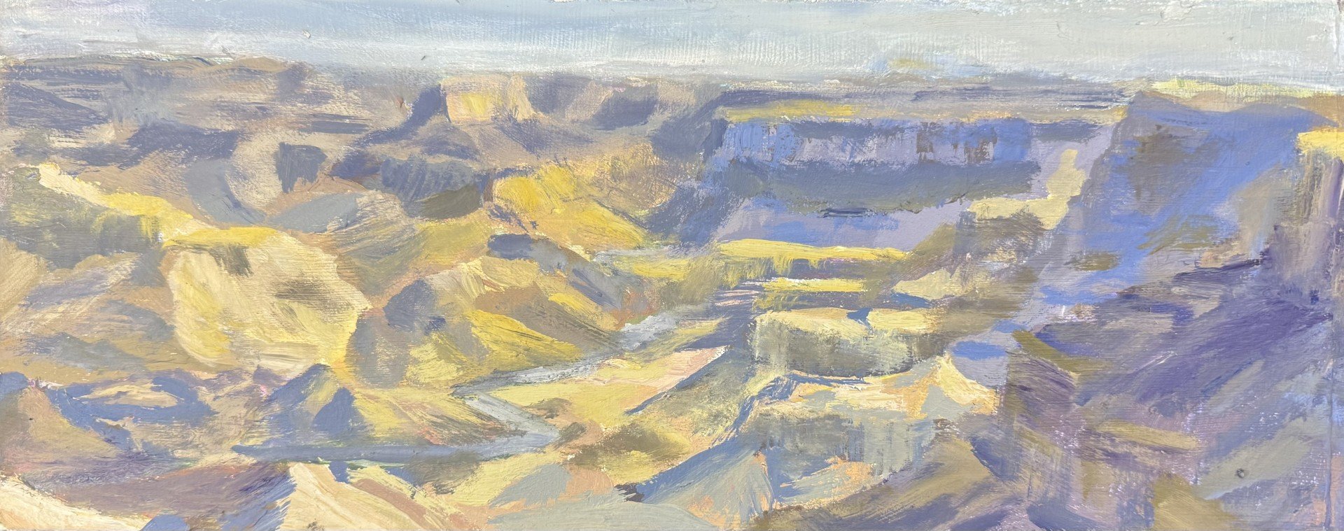 Grand Canyon Formations, Oil on paper, 6x 14 inches, 2025