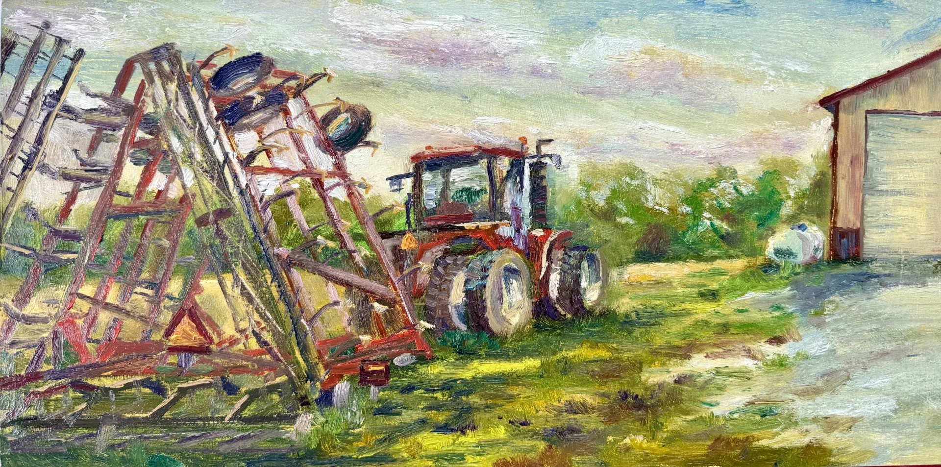 Cultivator, oil on paper, 12x24 inches, May 2025
