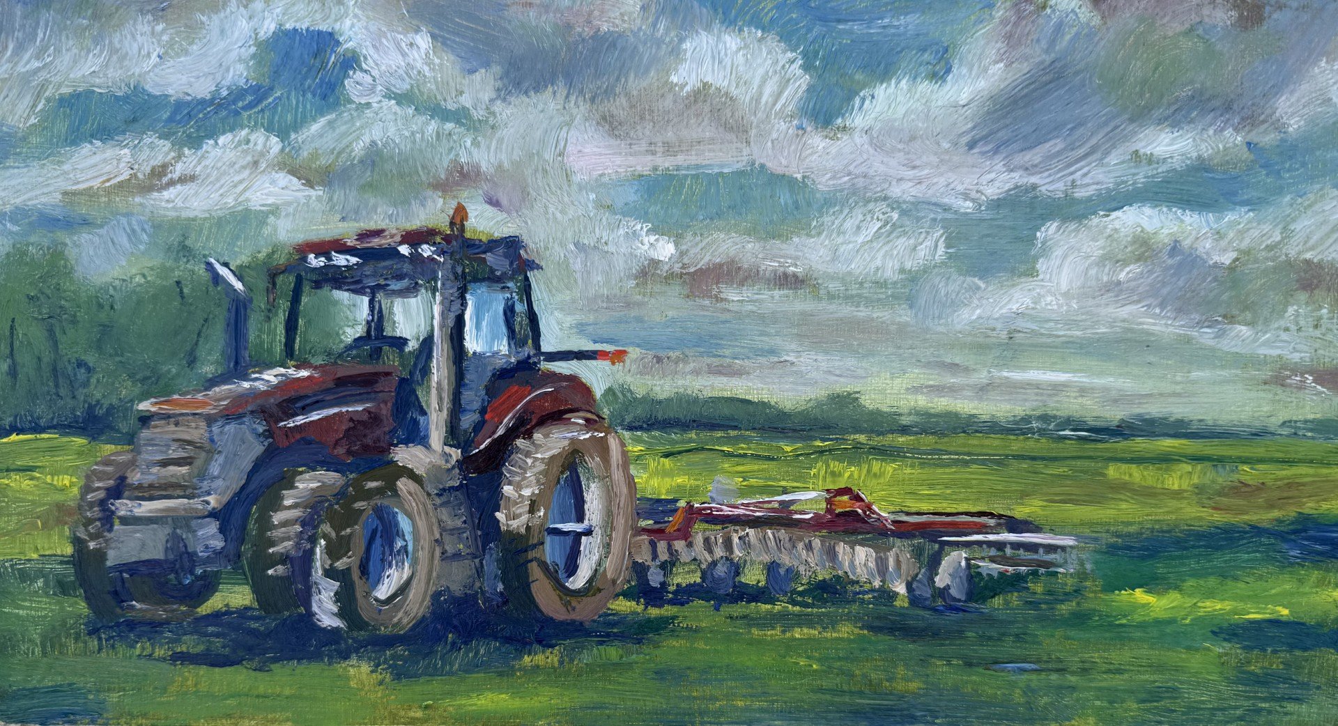 Disc, oil on canvas panel, 6.5x 12 inches, May 2025