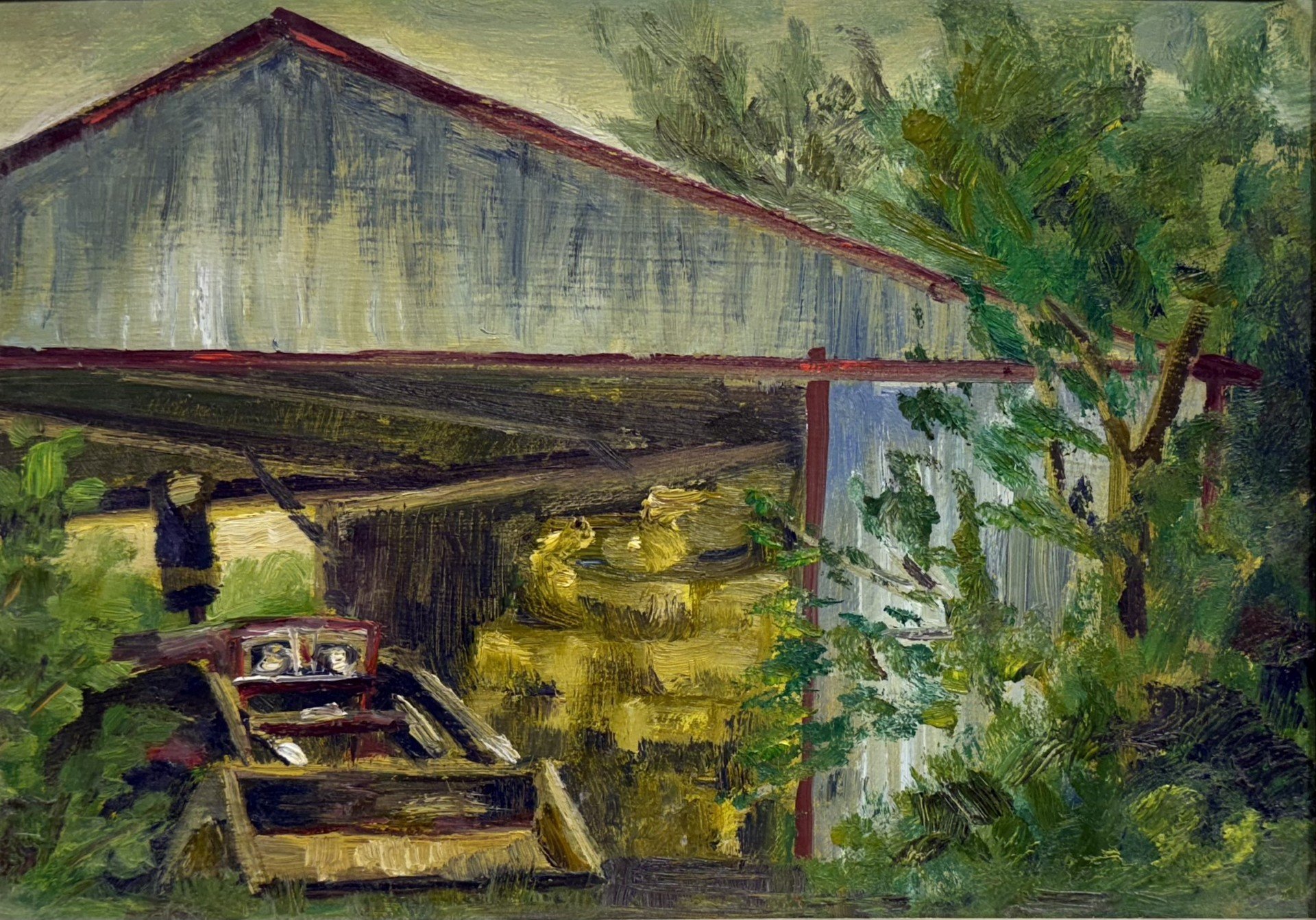 Chicken Shed, oil on paper, May 2025