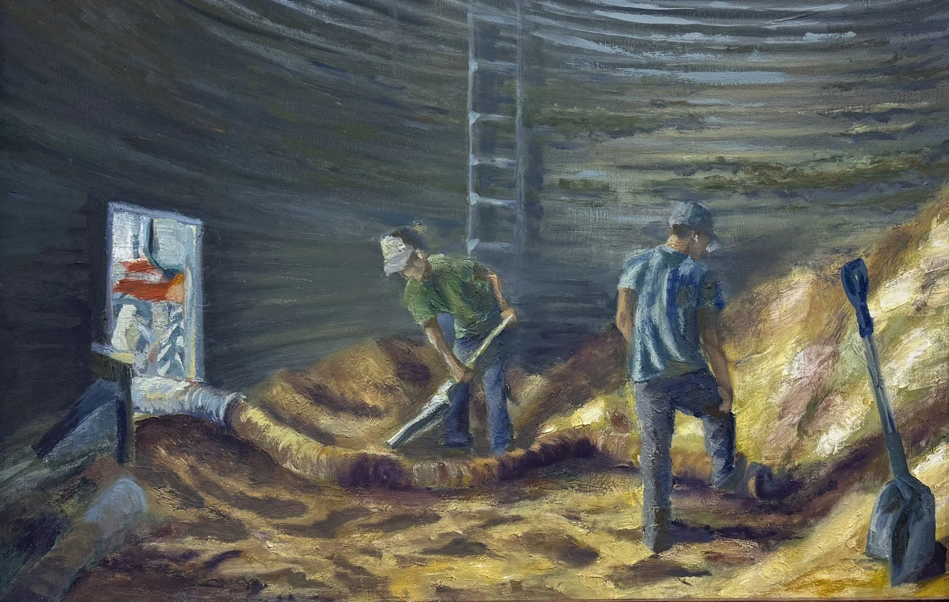 Saturday Morning, Oil on paper,18.5x 28 inches, 2025