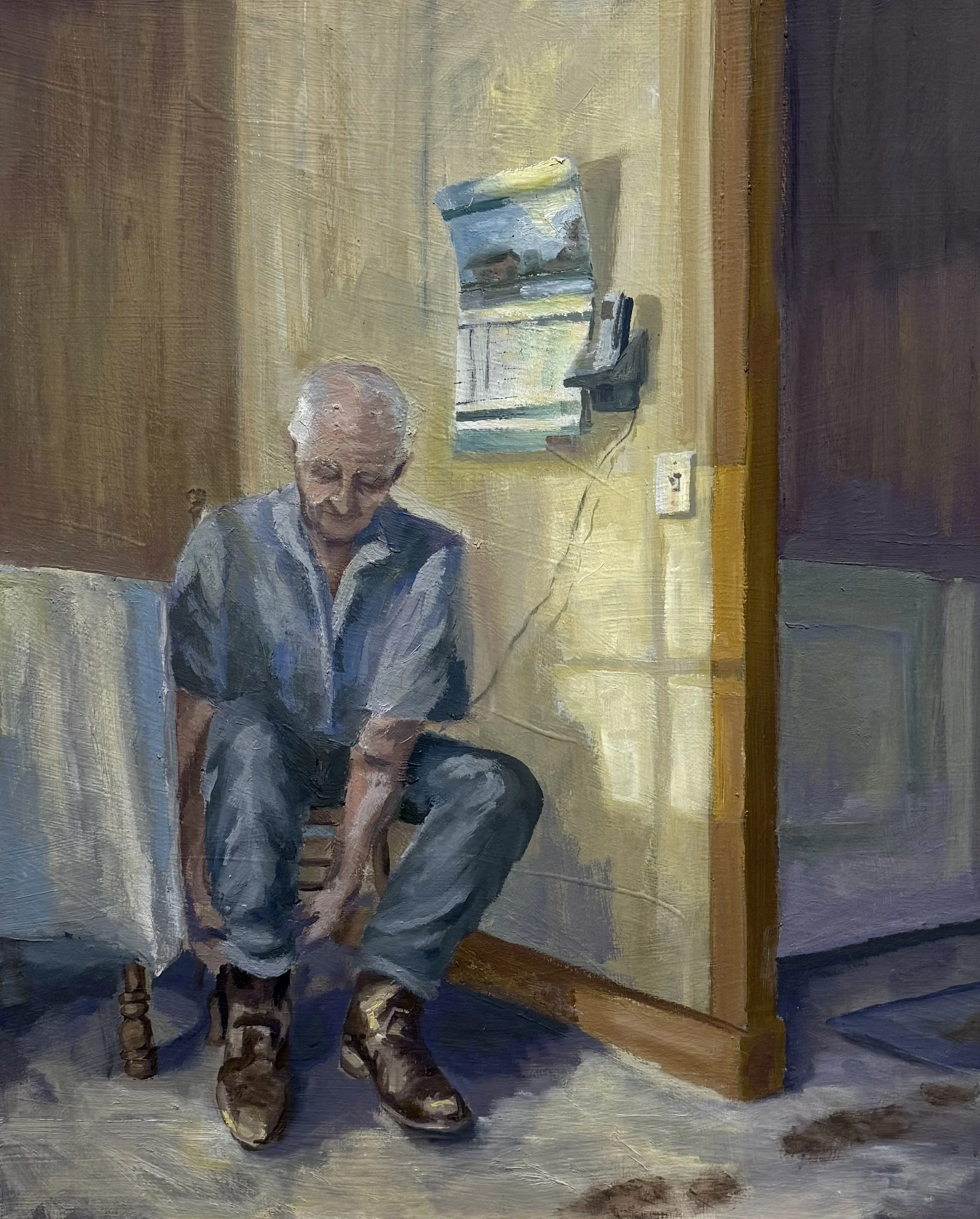Grandpa, oil on paper, 18x22 inches, 2025