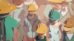 A group of children wearing colorful hats and casual clothes, gathered outdoors.