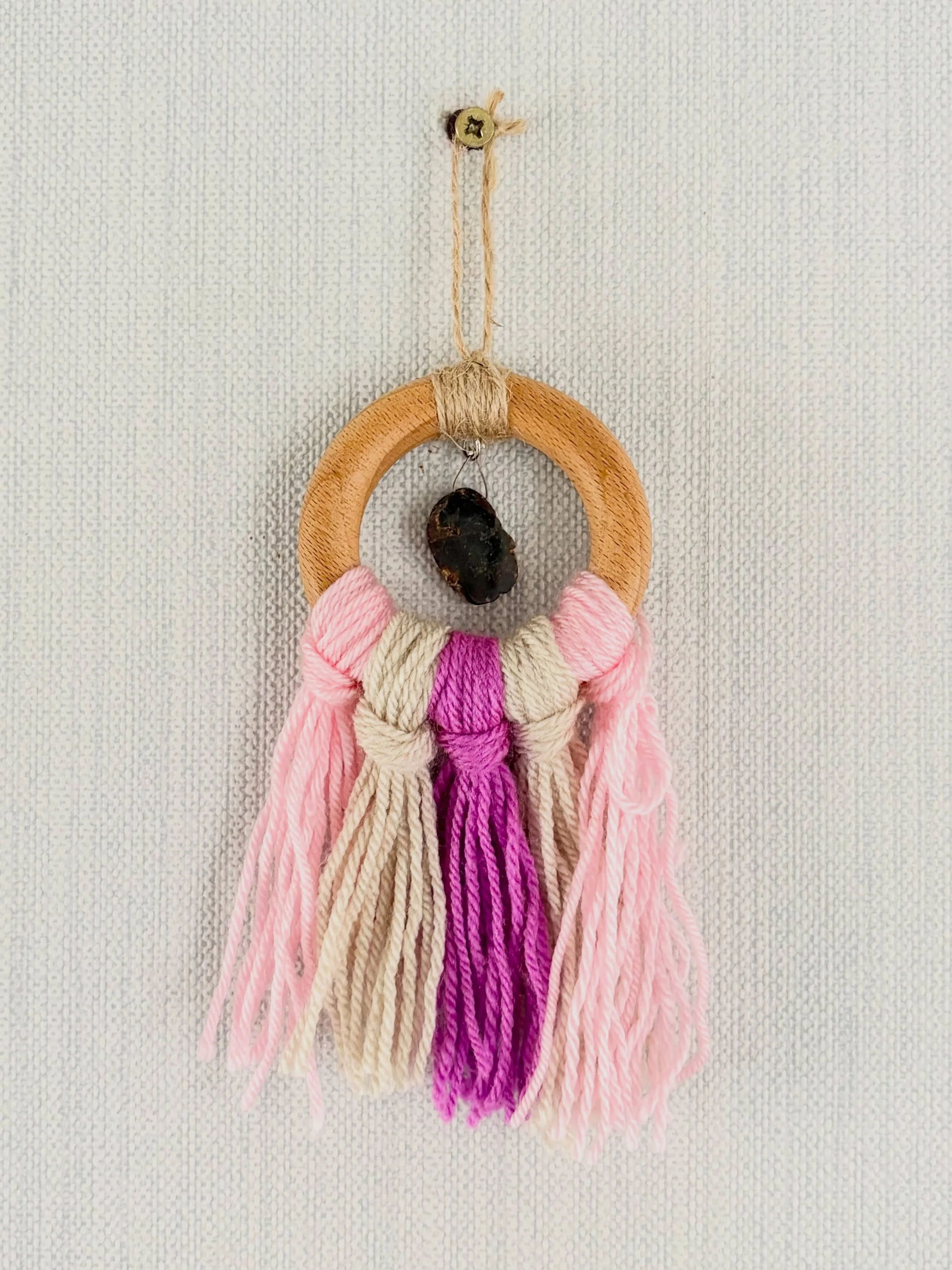 This modern take on a traditional dreamcatcher is such a cute addition to your work space child&rsquo;s room or even your car rear view mirror for those hippies out there! 

I personally ally really love how these turned out and the raw gem slab in t