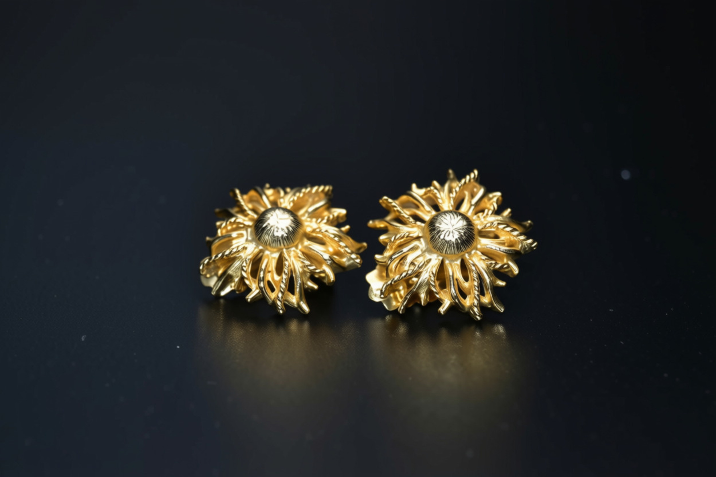 Lisner Chrysanthemum Bloom Clip-On Earrings