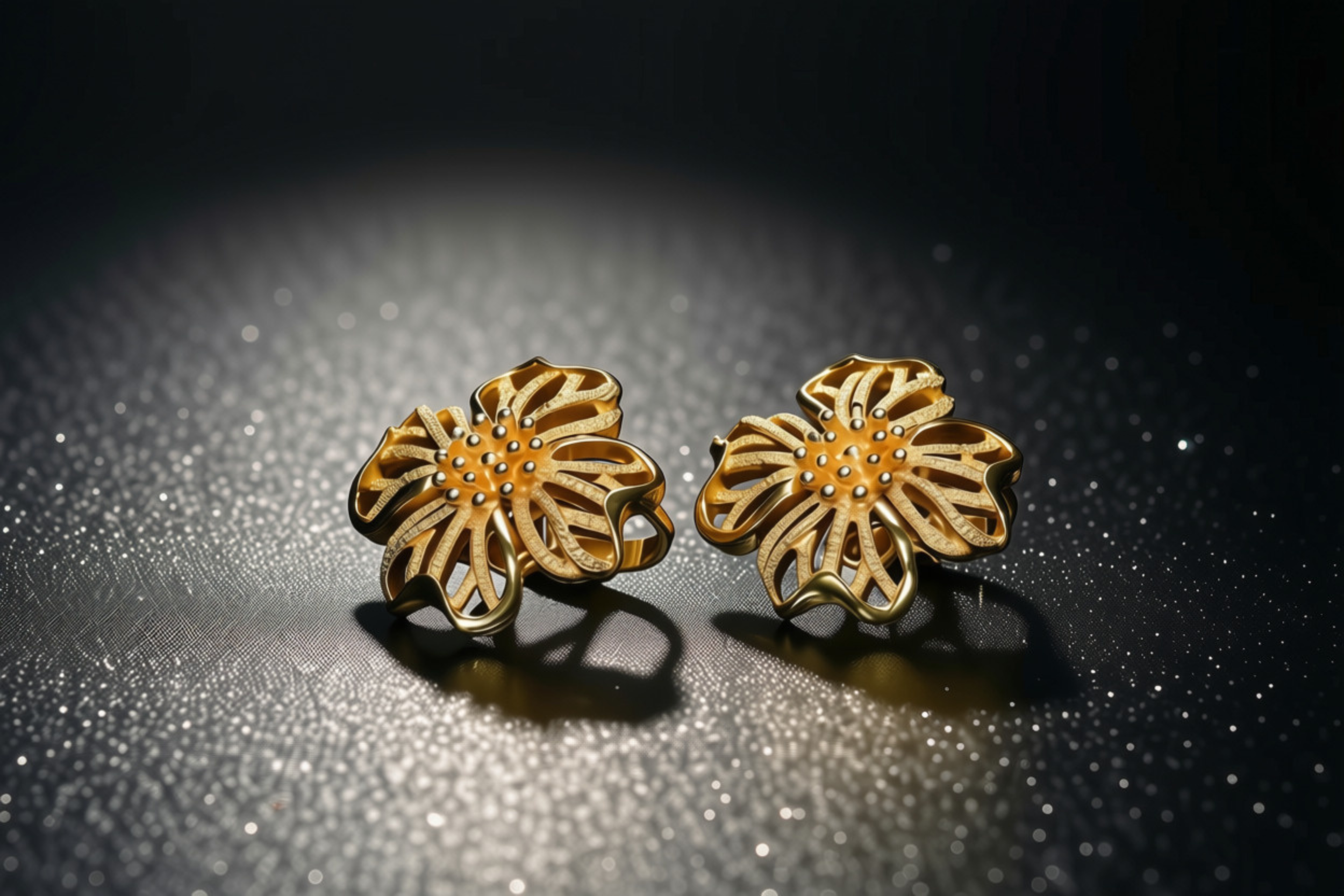 Trifari Flower Clip On Earrings