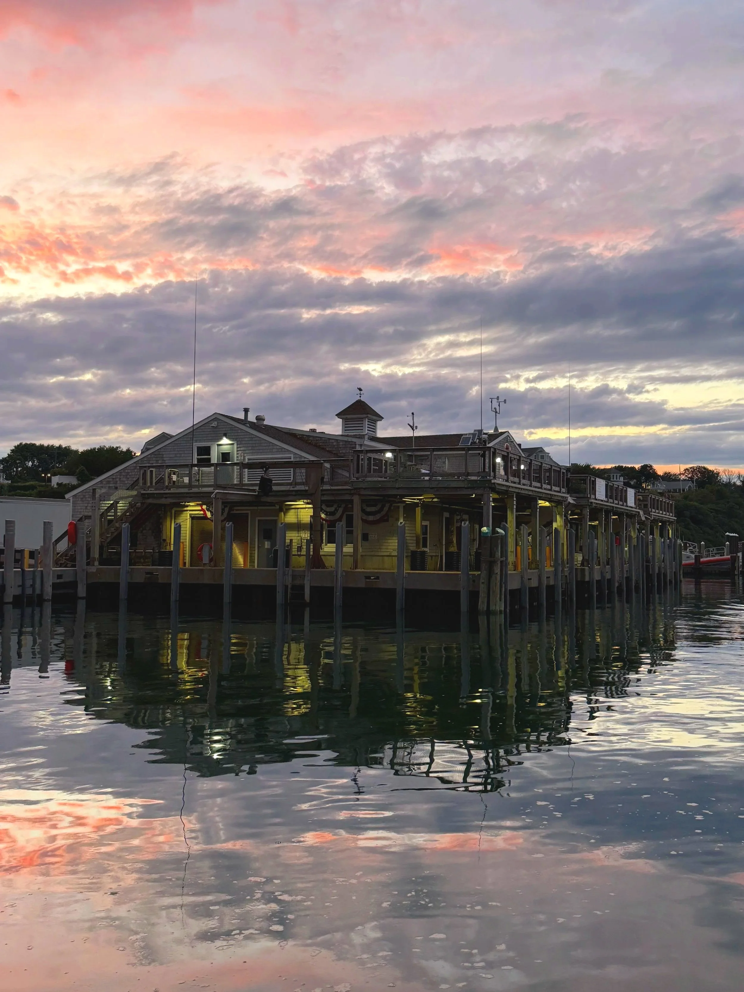 Chatham fish pier late sunset July 