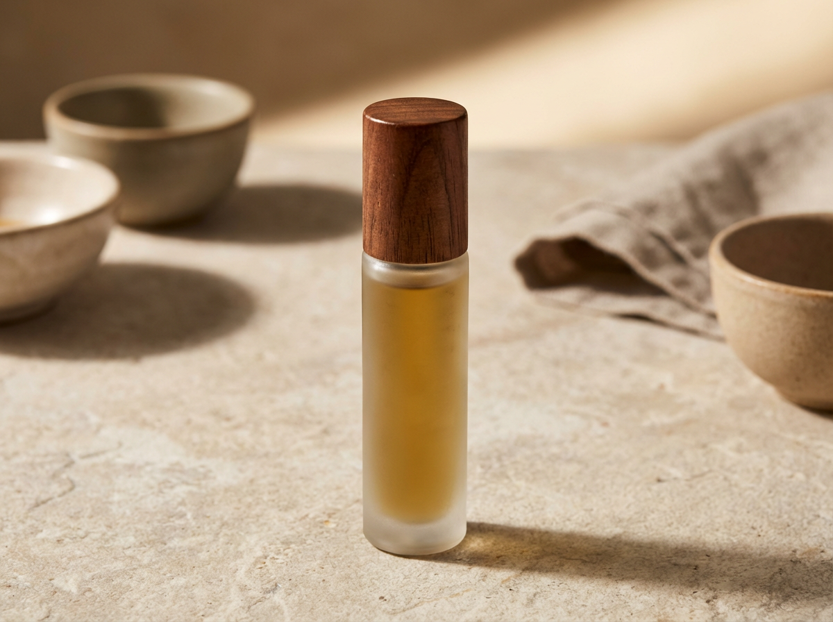 Wood Cap Oil Bottle