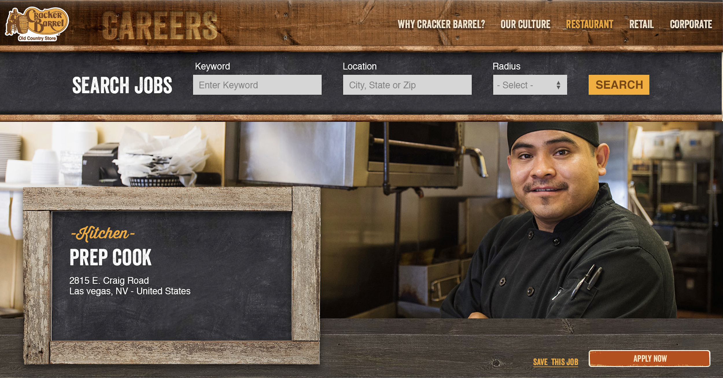 Prep Cook Hero Image of male employee smiling in kitchen