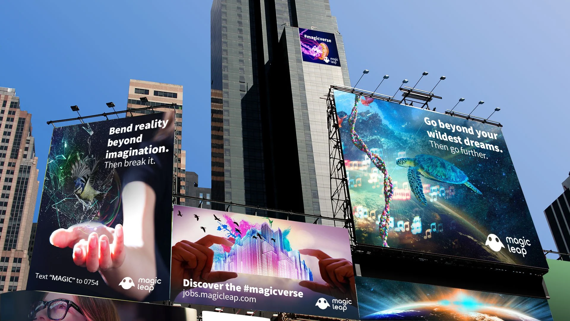 Magic Leap billboard takeover in city 