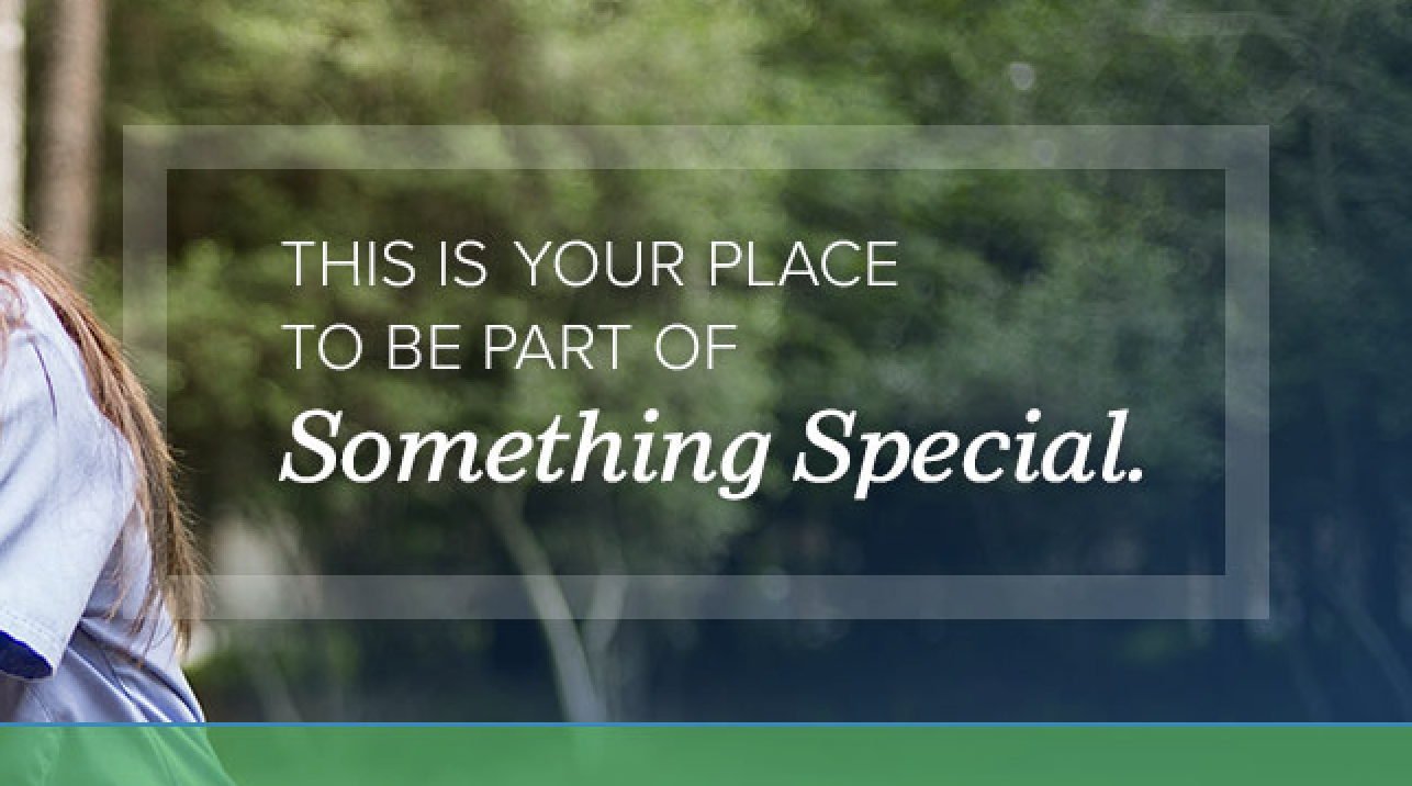 Typography detail of the headline "This is your place to be part of Something Special."