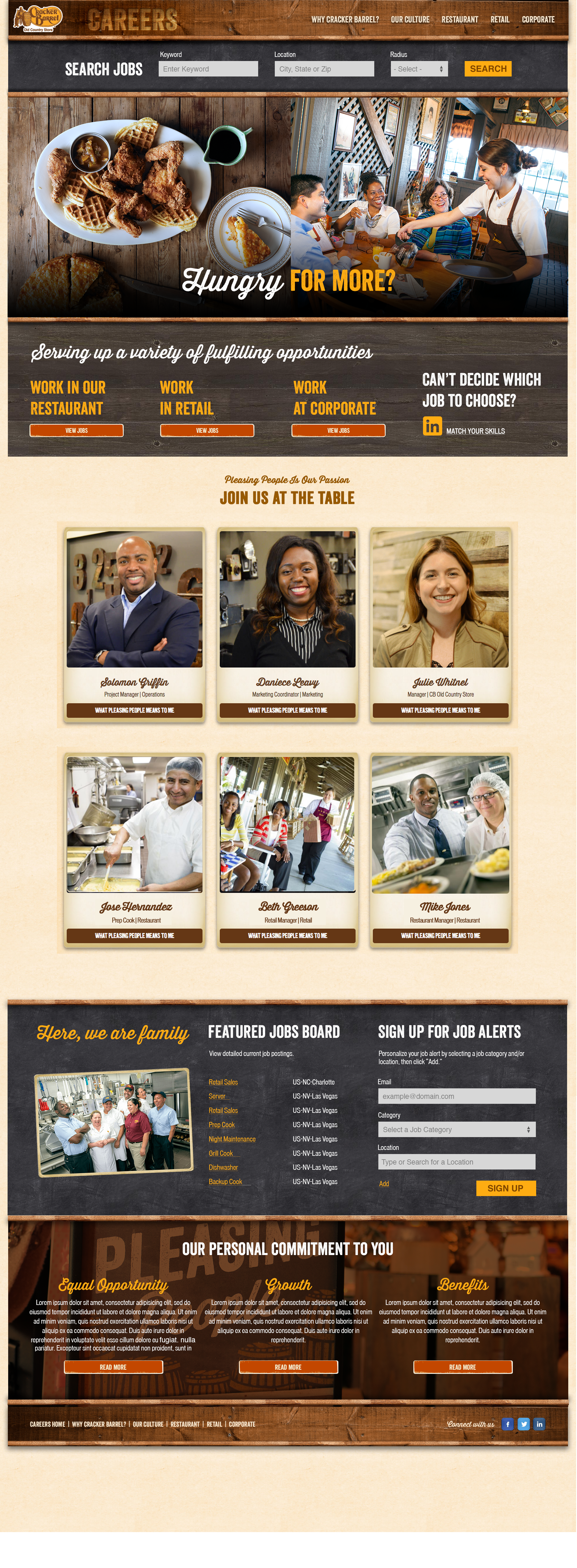 Cracker Barrel career home page mock