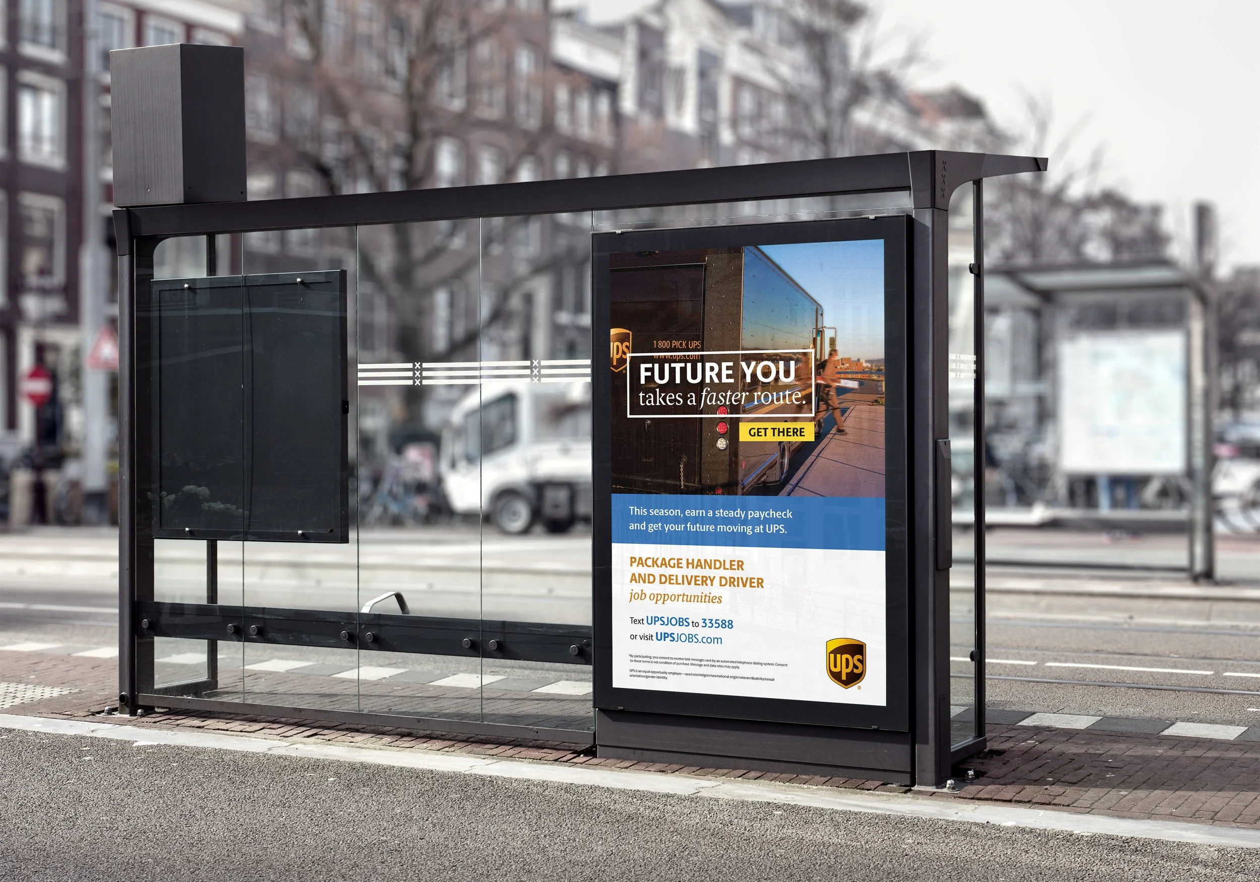 UPS bus stop billboard mockup