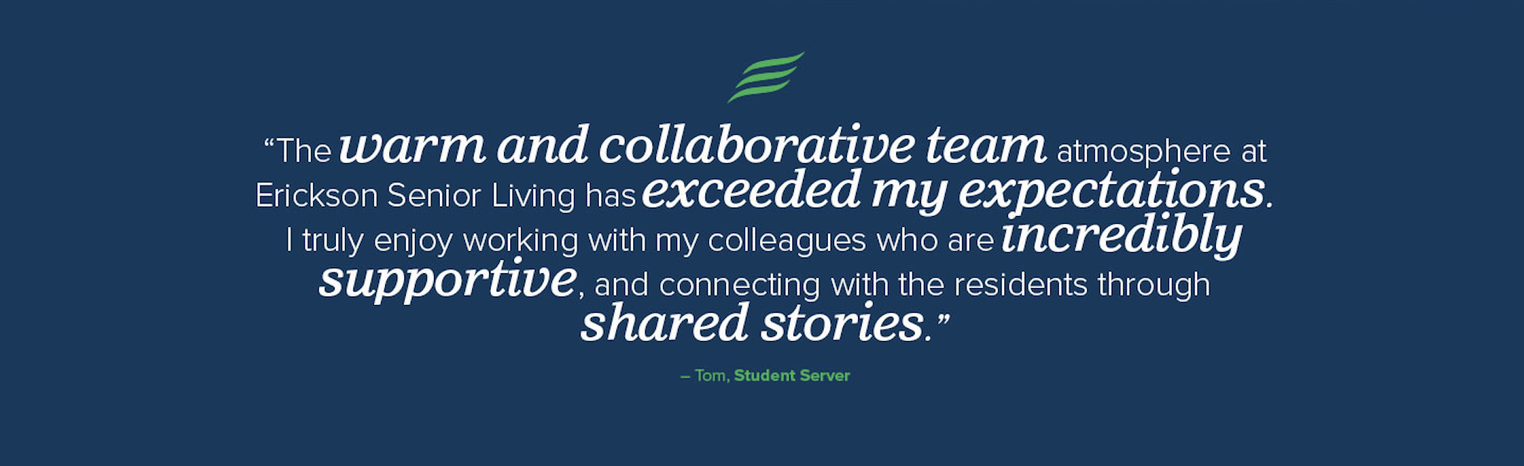 Employee testimonial section