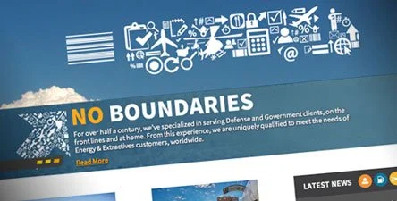 web page screenshot of truck made up of logistical icons in the sky