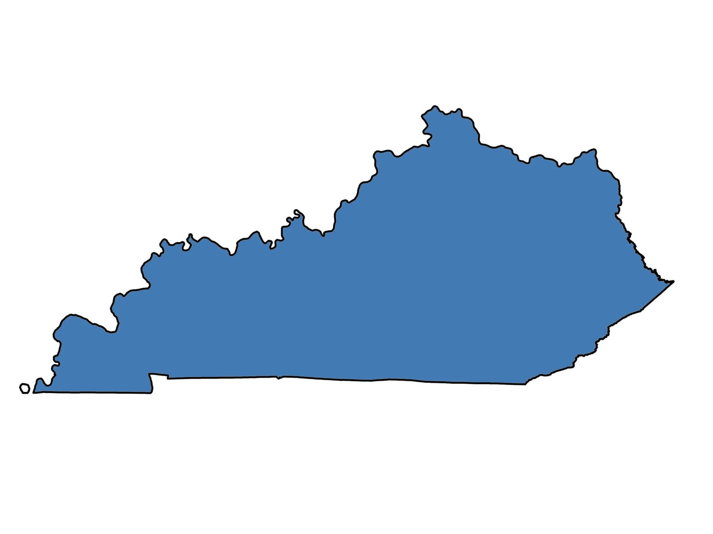 State outline of Kentucky.