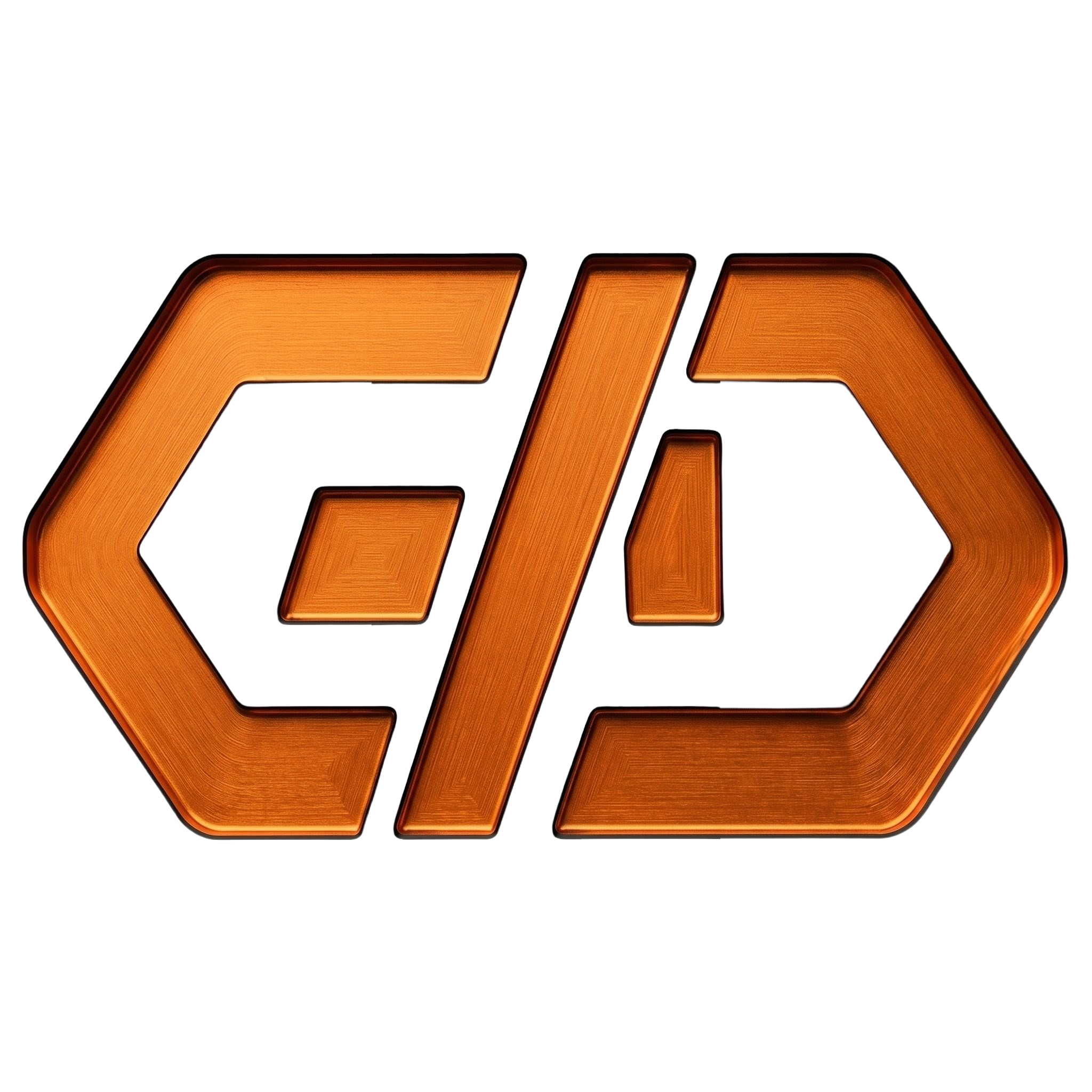 Official orange metallic logo brand mark for Gasoline and Dopamine Automotive Photography based in Gilbert, Arizona.