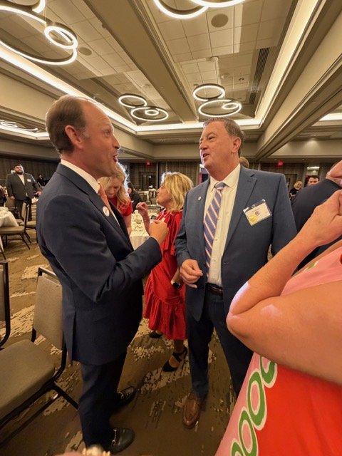 Brad Holsclaw chatting with Congressman Andy Barr