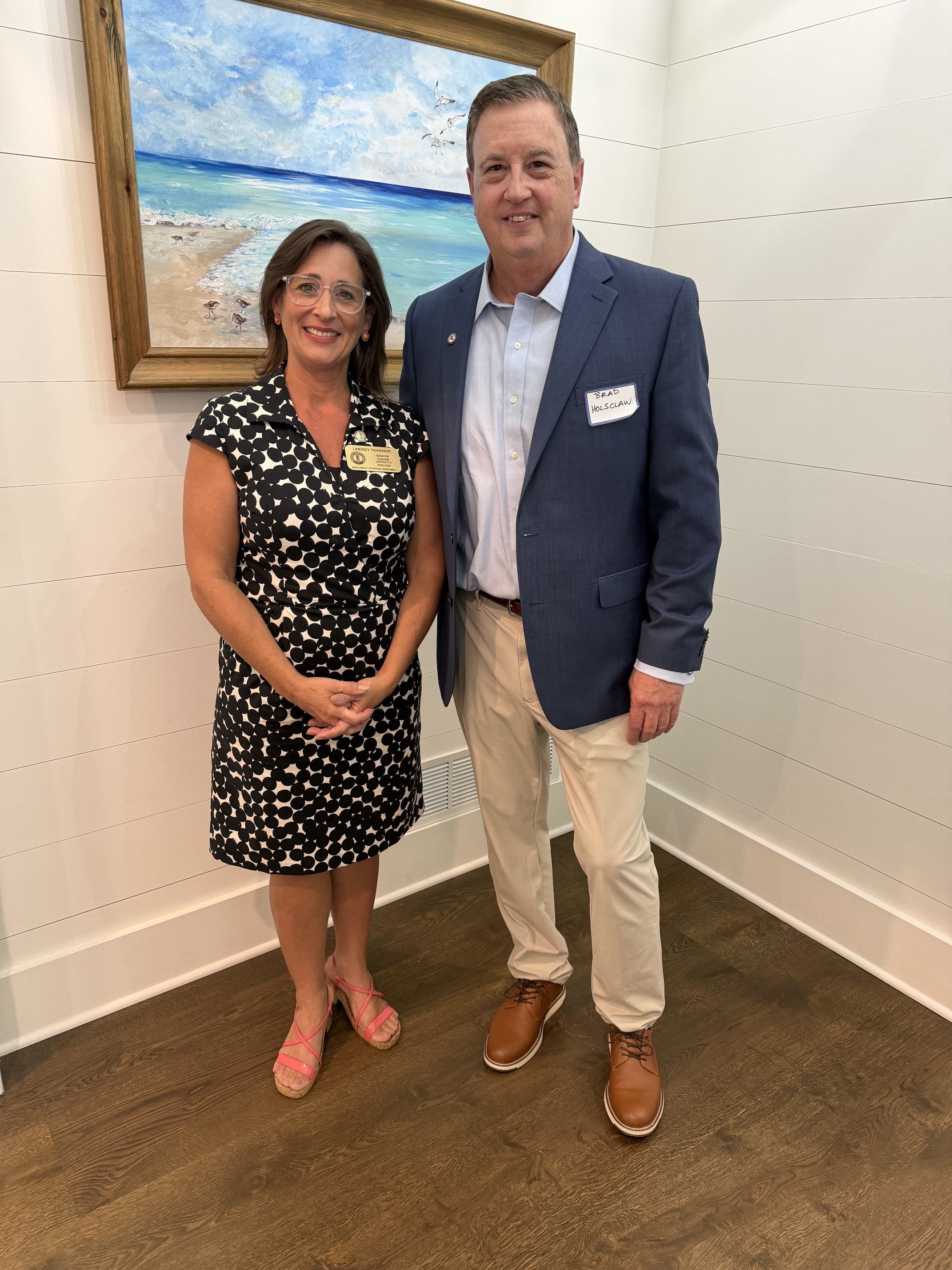 Kentucky State Senator Lindsey Tichenor with Brad Holsclaw