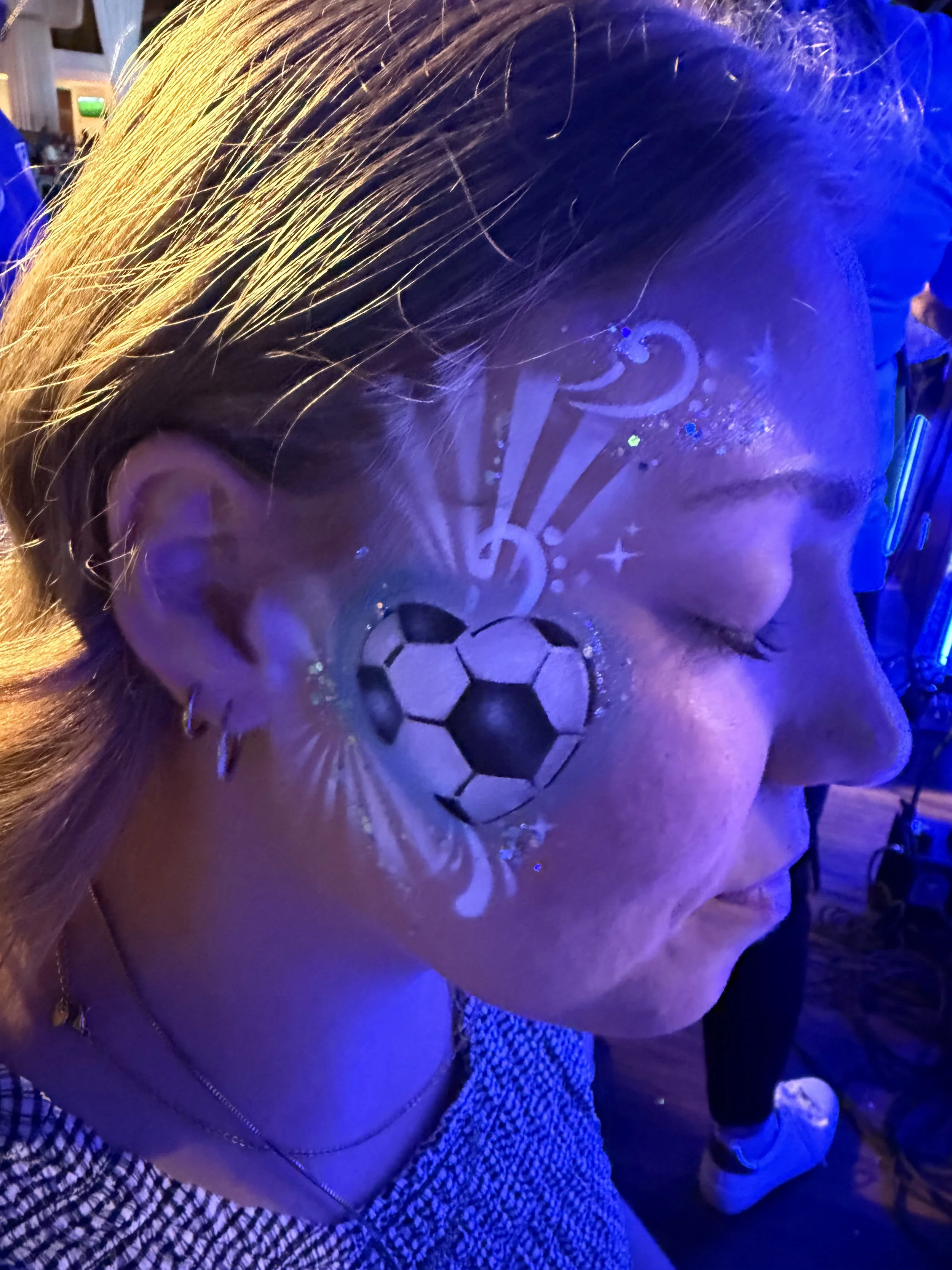 Soccer Ball airbrush face paint