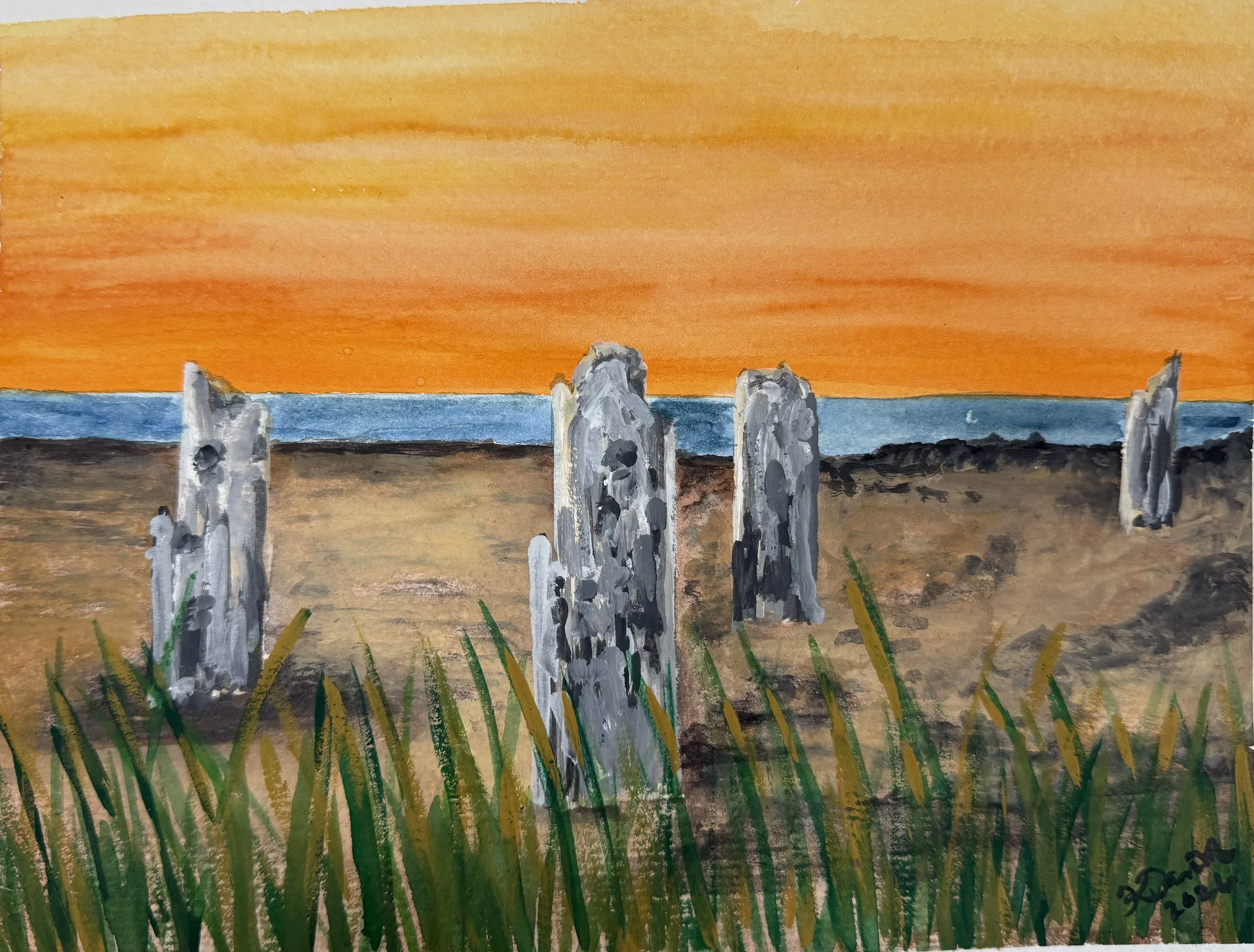 Orange Skies and Wooden Posts
