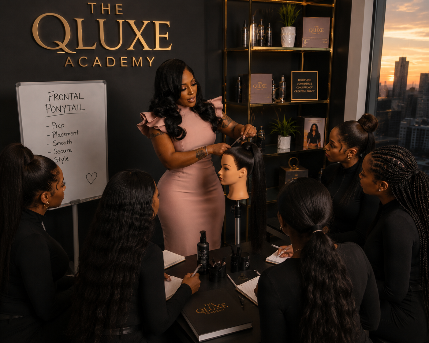 Q Luxe Academy | Glass Frontal Pony Tail Class