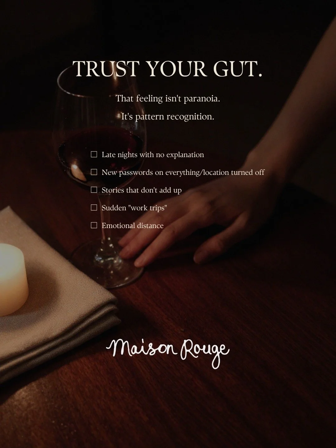 Trust your gut, girl...
