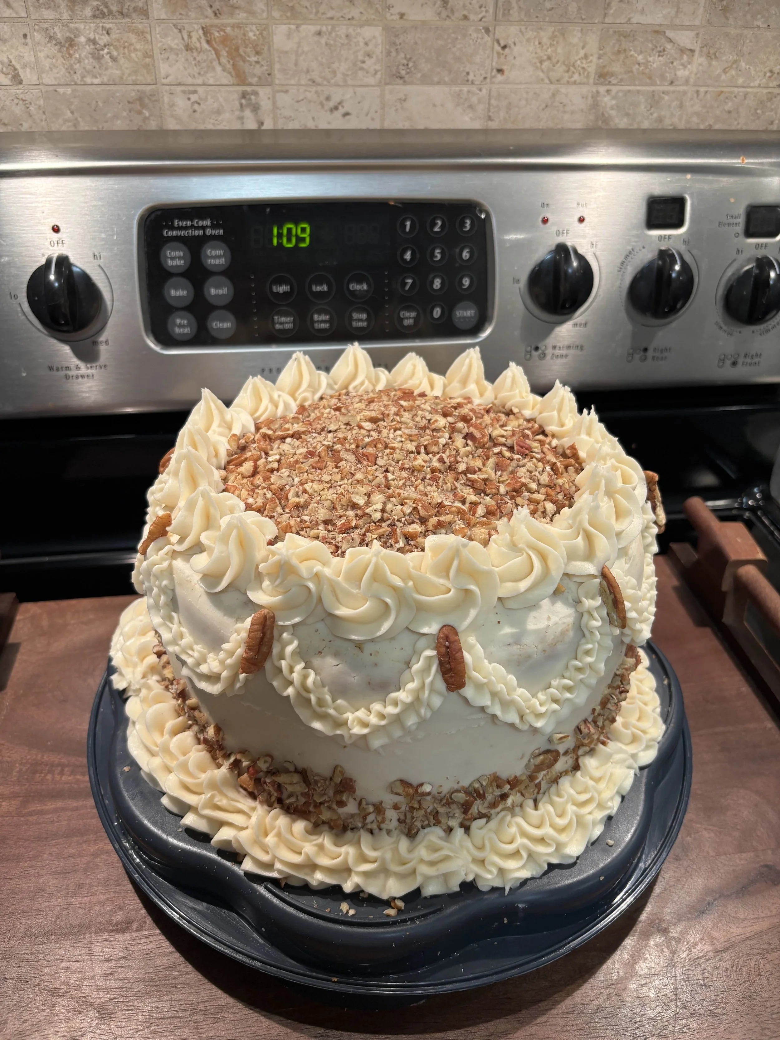 8 inch 3 layer Maple butter Pecan with maple buttercream