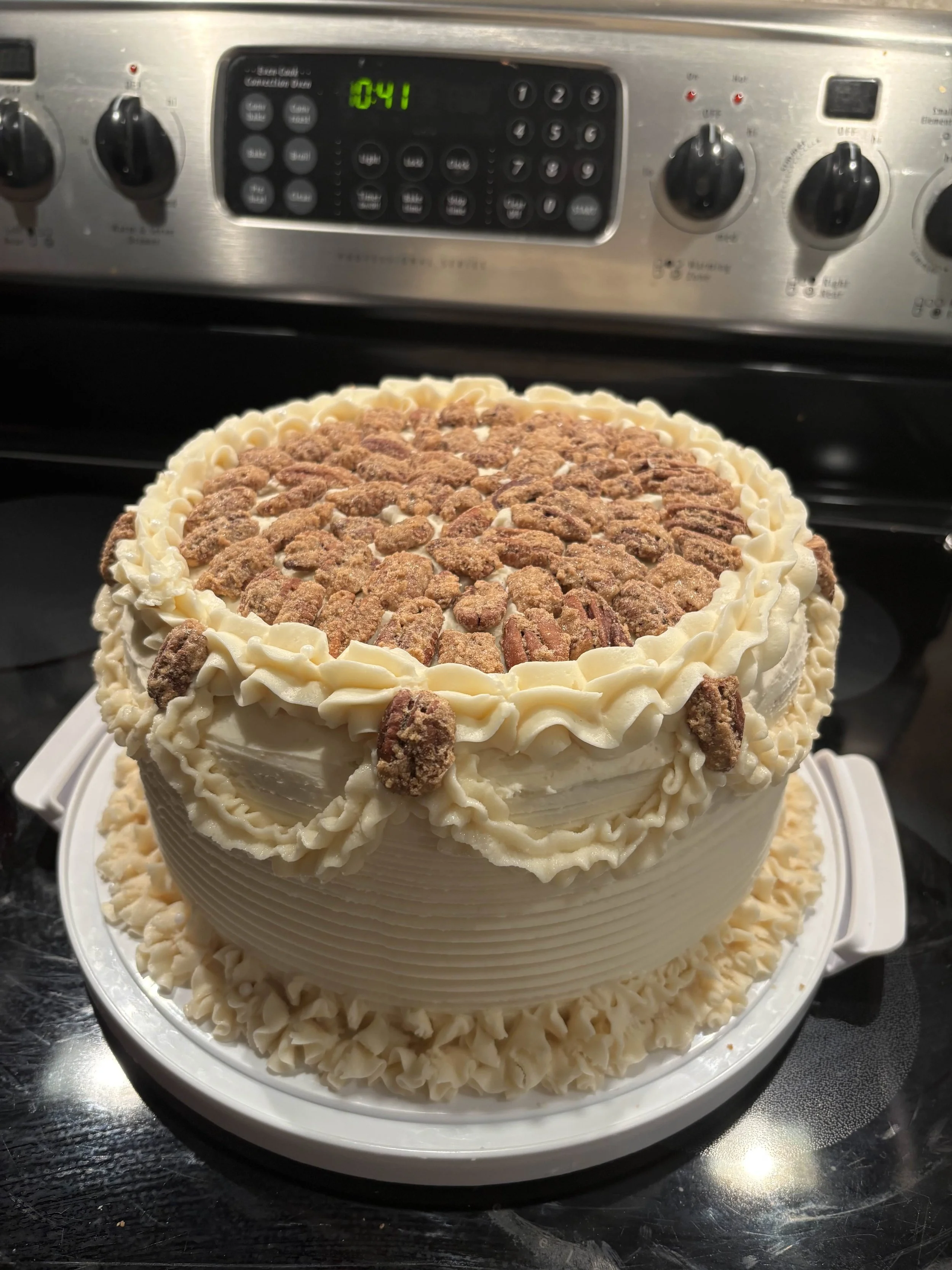 8 inch 3 layer Maple butter Pecan with maple buttercream