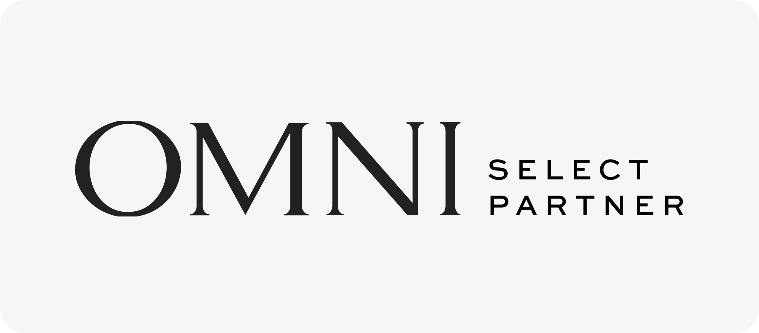 OMNI Select Partner logo in black text on a light gray background.