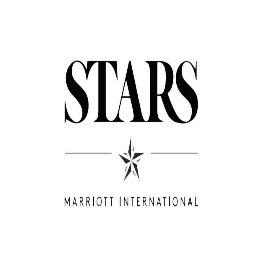 Logo for the STARS Marriott International program featuring a star symbol and the text 'STARS' and 'Marriott International' on a white background.