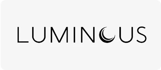 LUMINUS logo with a crescent moon between the words