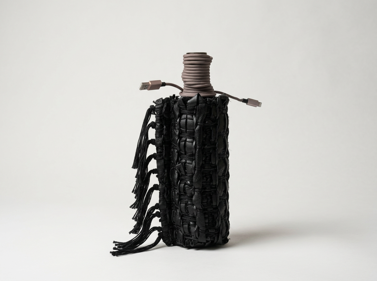 Woven Leather Vase
