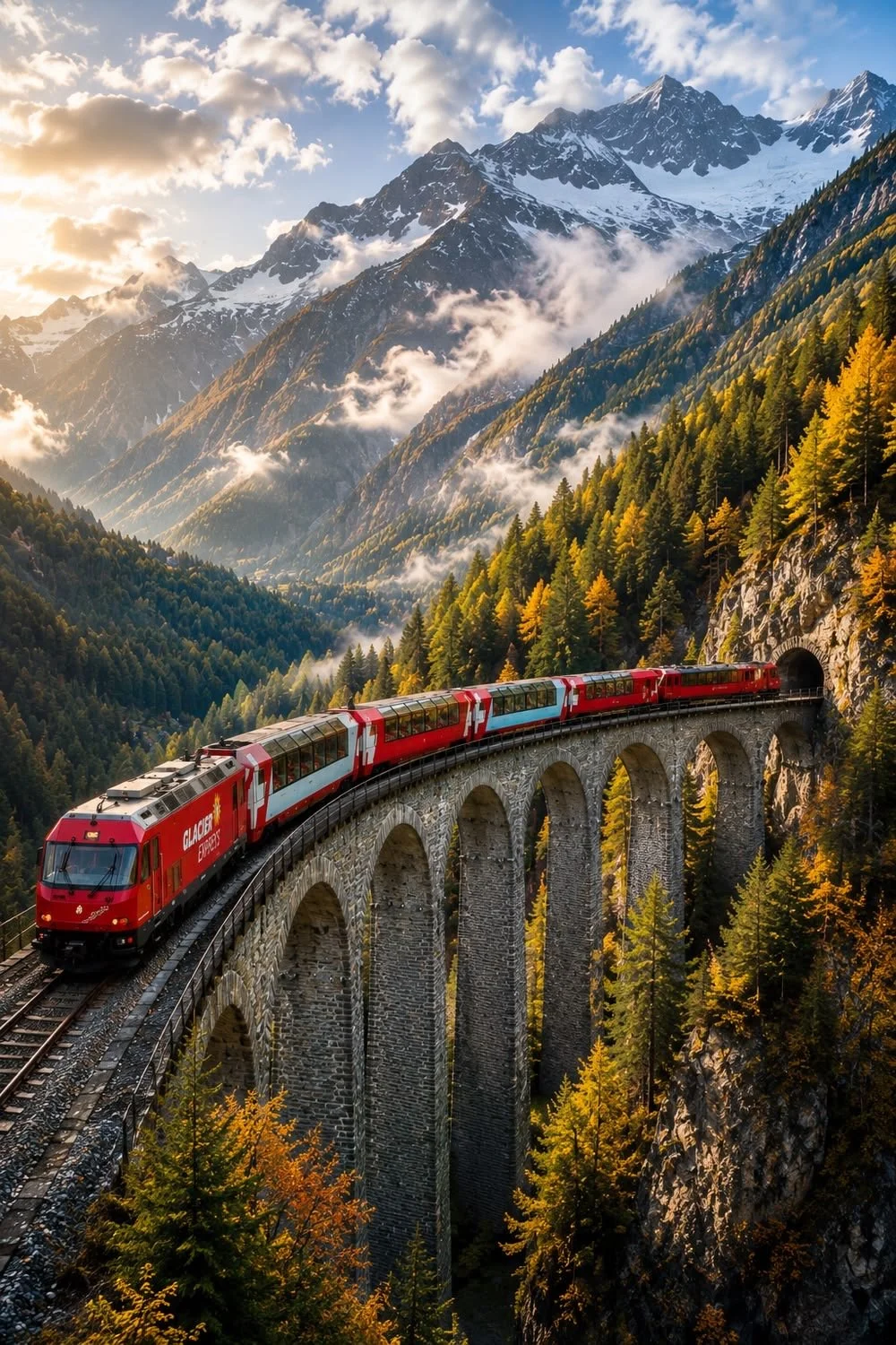 Swiss Glacier express train