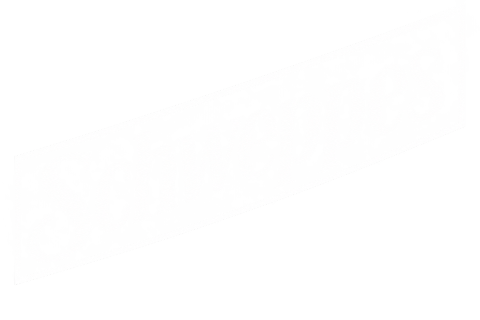 A large, white rectangular sign with no visible text or markings, positioned at an angle against a black background.