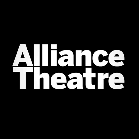Logo of Alliance Theatre in white text on a black background.