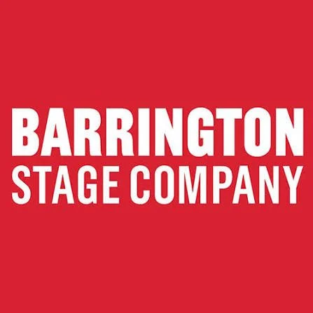 Red background with white text reading "BARRINGTON STAGE COMPANY"
