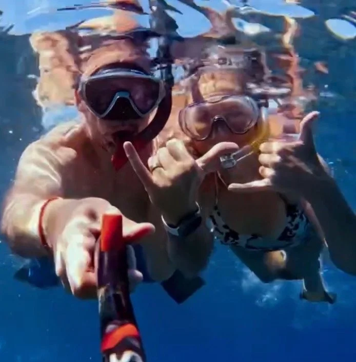 Adam and Stacy snorkeling.