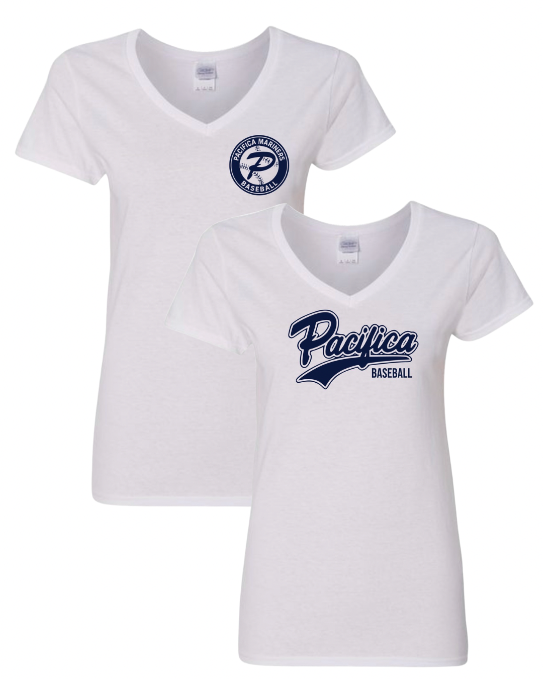 White Woman's V-Neck