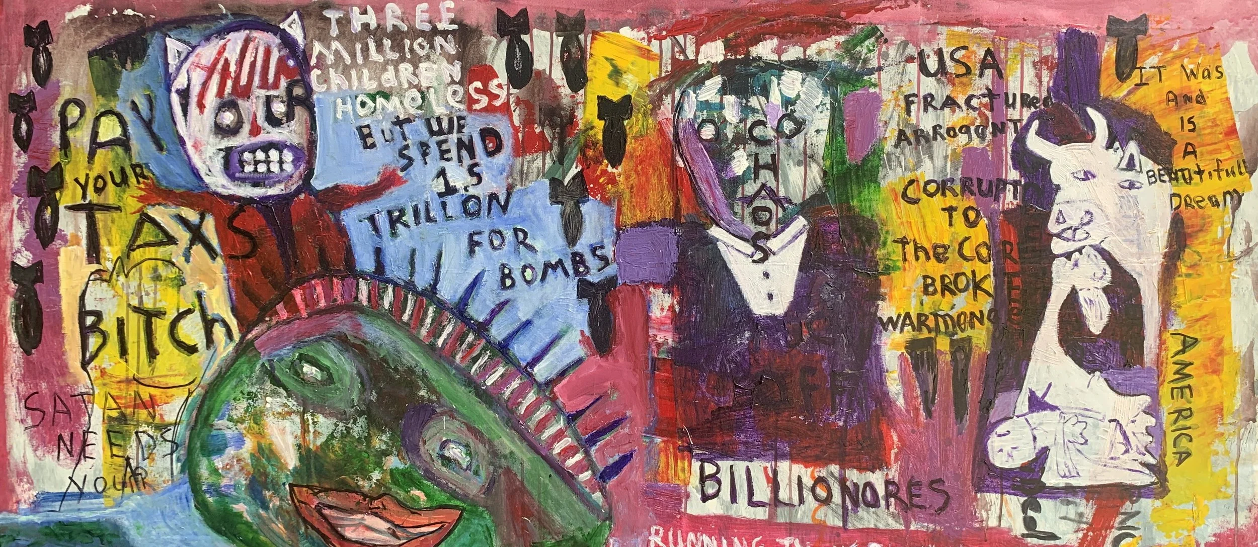 Homage Series: US of Isreal 63 x 28"