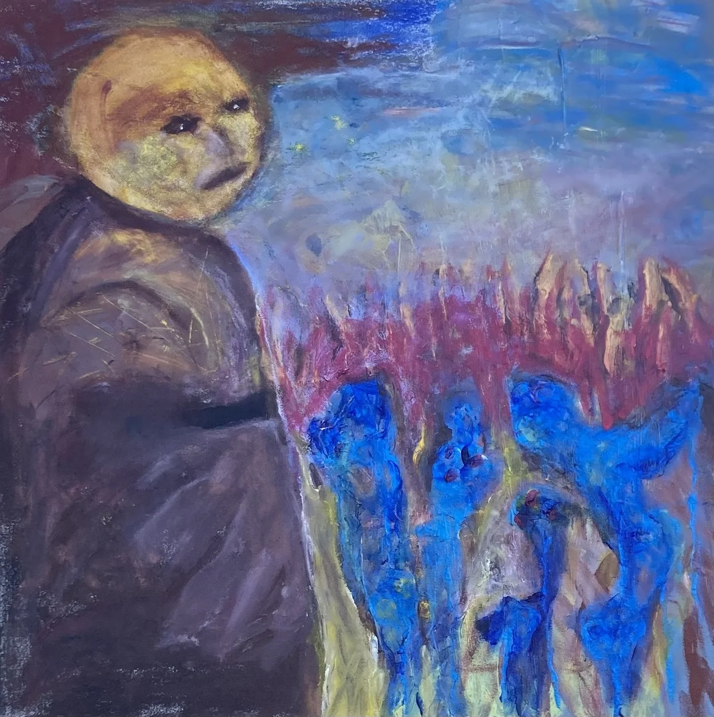 Dancing Monks 24 x 24"