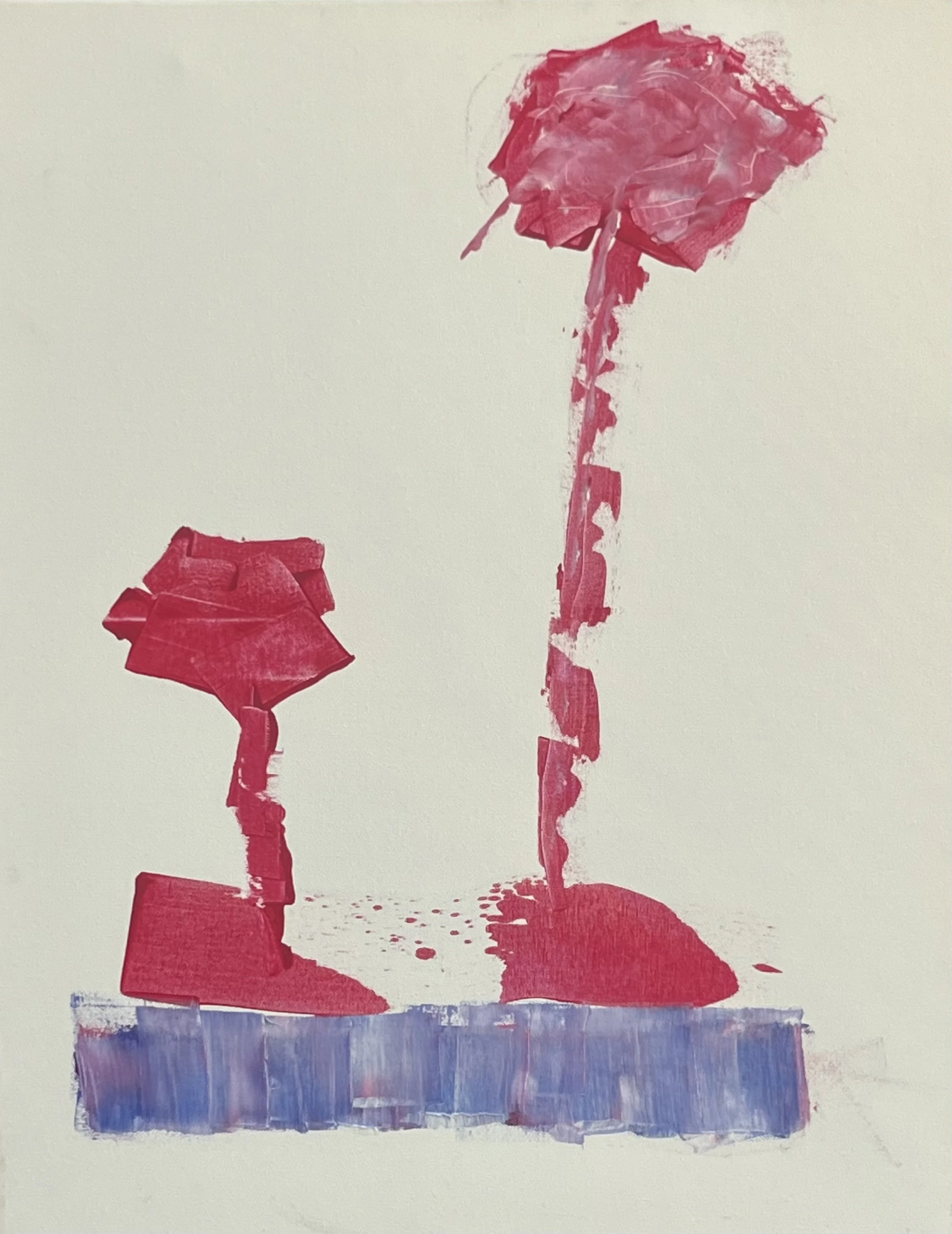 Japanese Red Flowers 22 x 28"