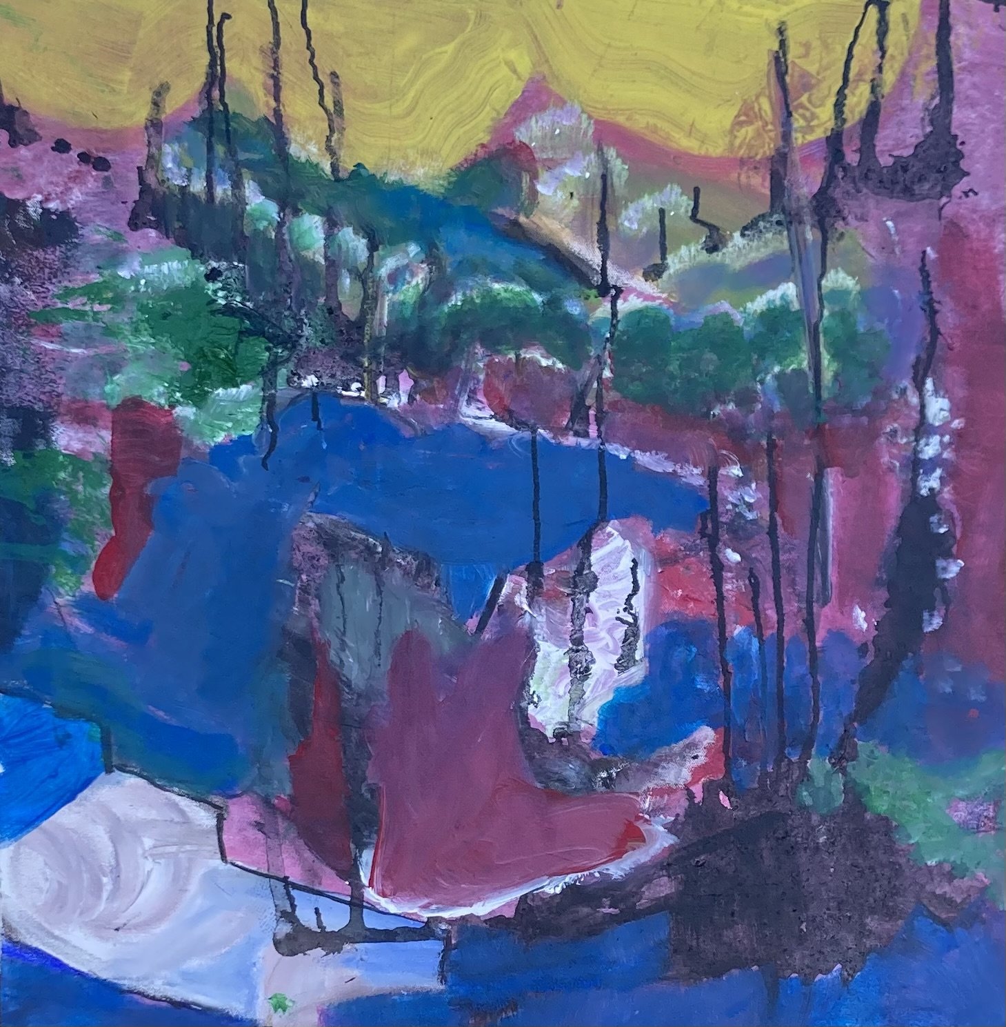 Abstract Lake 24 x 24"