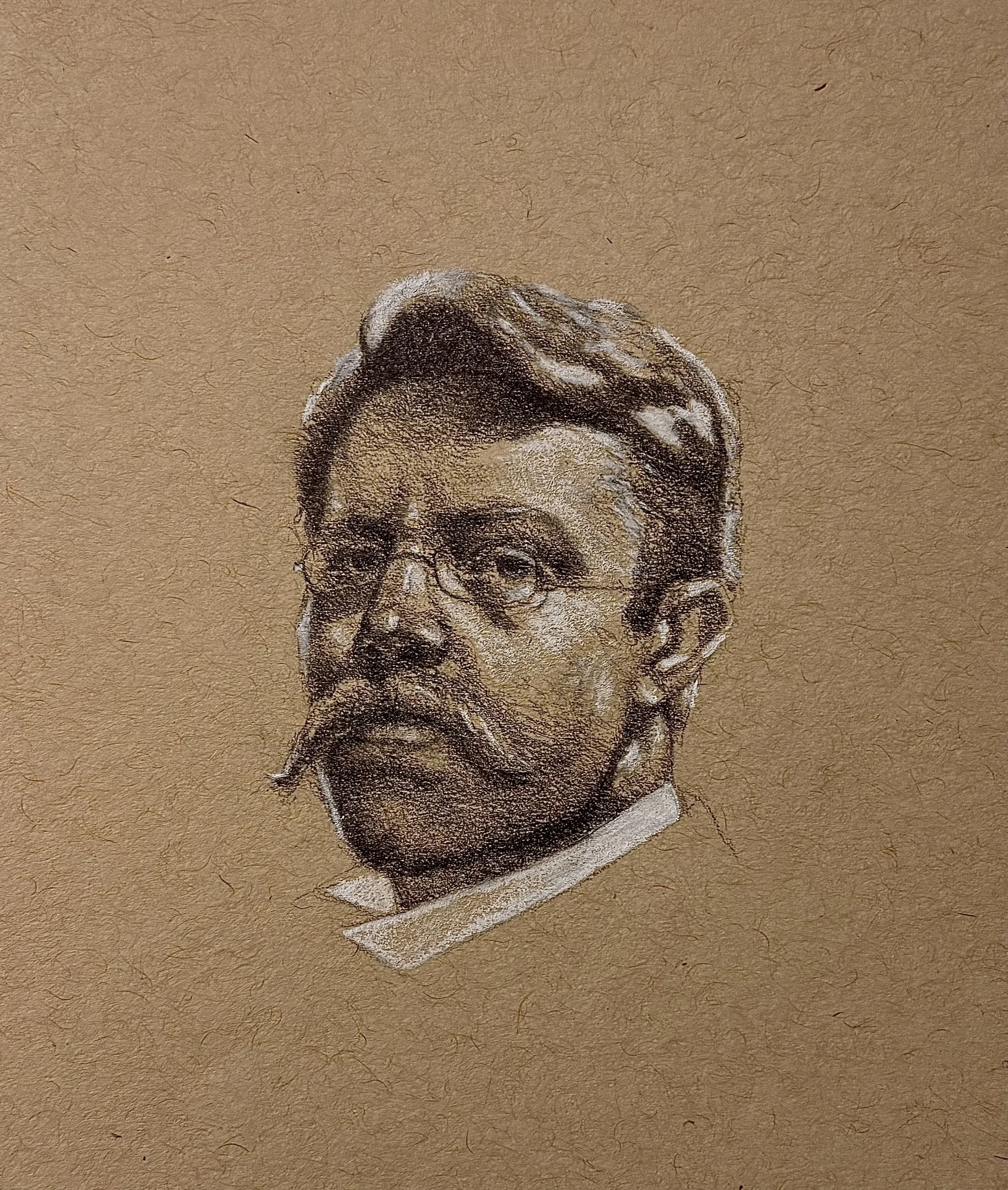 Study of a Duveneck Portrait,
5 x 7,
Graphite and Pastel on Tan Paper,
Available