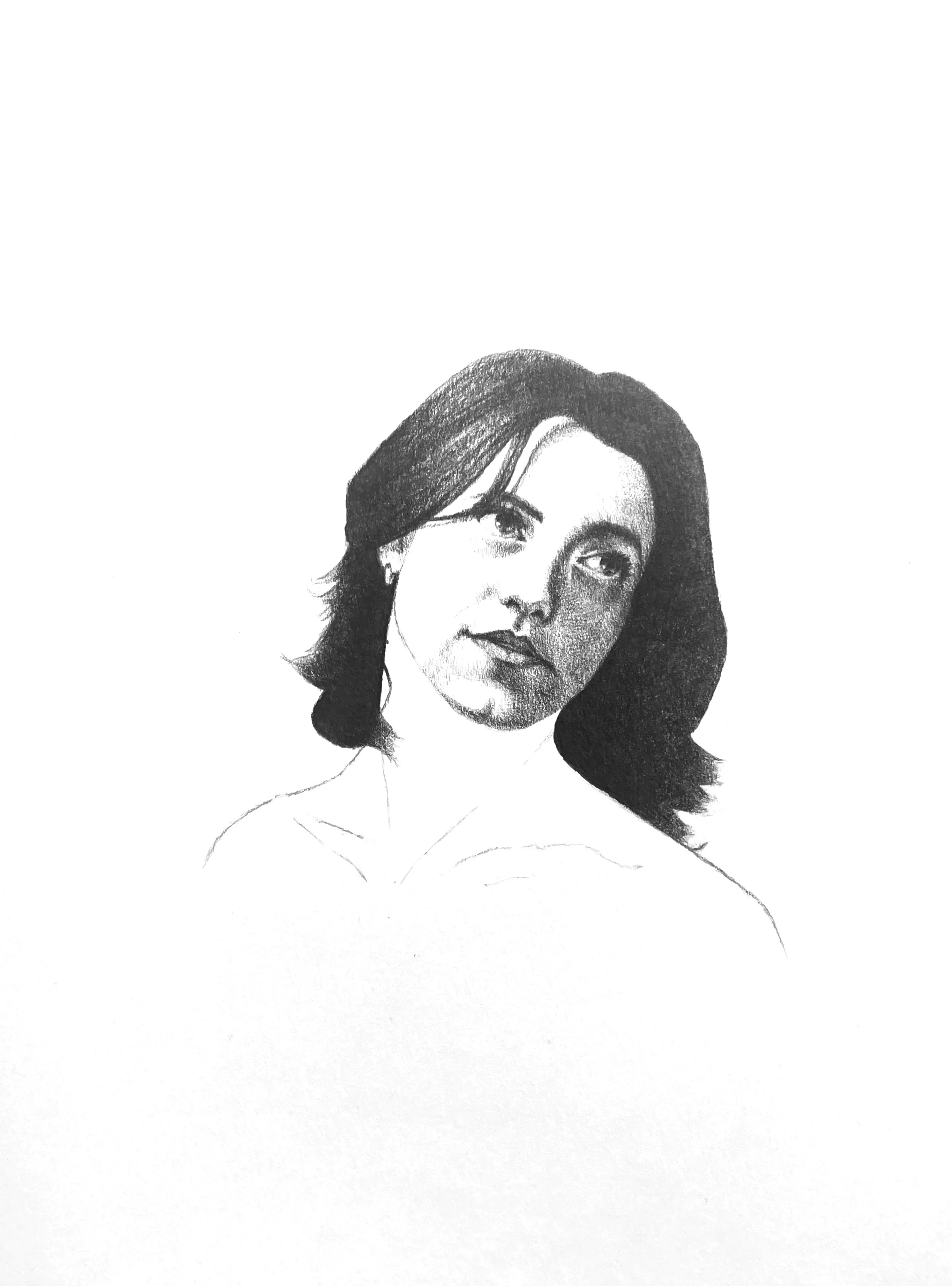 Portrait of Lily,
9 x 12, 
Graphite on Bristol Board