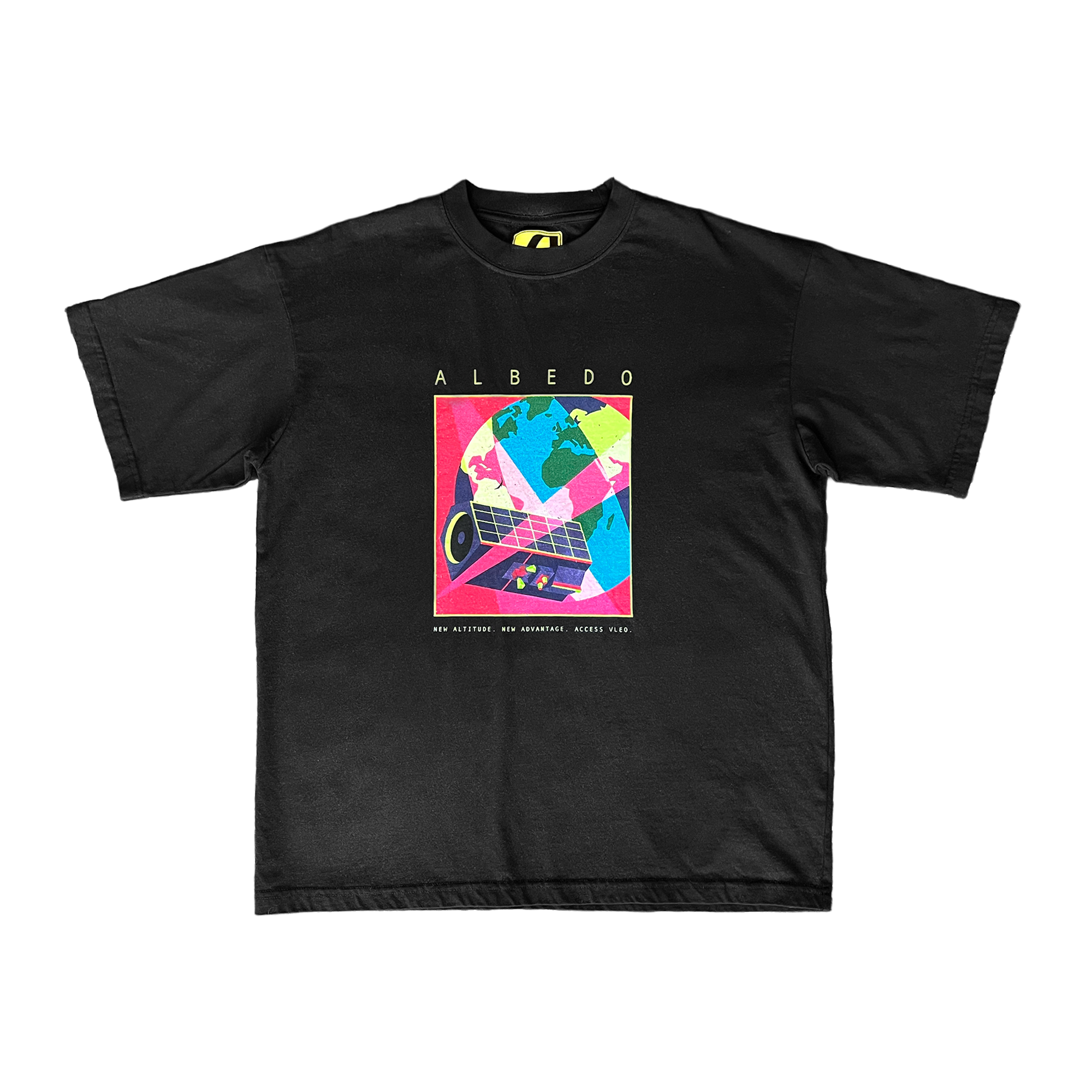 Retro Satellite Black Tee